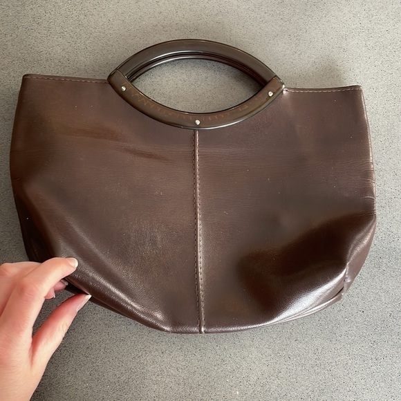 vintage tiny hard handle vegan leather bag - Picture 4 of 7